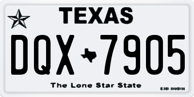 TX license plate DQX7905