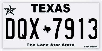 TX license plate DQX7913