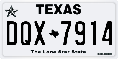 TX license plate DQX7914