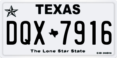 TX license plate DQX7916