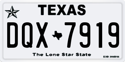 TX license plate DQX7919