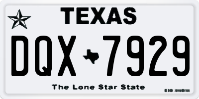 TX license plate DQX7929