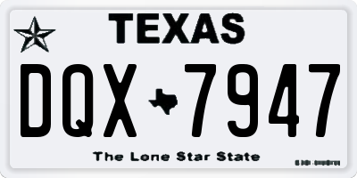 TX license plate DQX7947