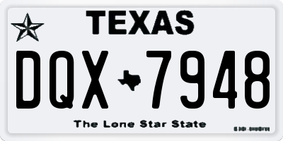 TX license plate DQX7948