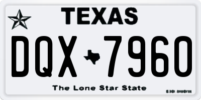 TX license plate DQX7960