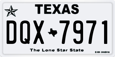 TX license plate DQX7971