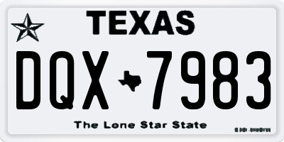 TX license plate DQX7983