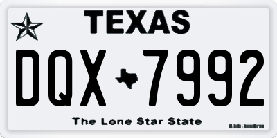 TX license plate DQX7992
