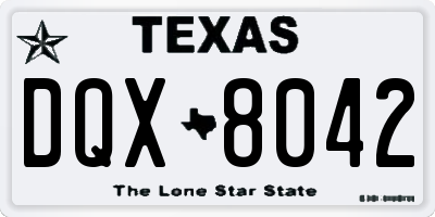 TX license plate DQX8042
