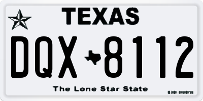 TX license plate DQX8112