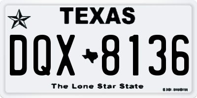 TX license plate DQX8136