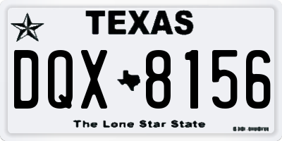 TX license plate DQX8156