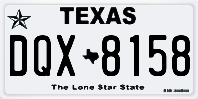 TX license plate DQX8158