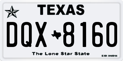 TX license plate DQX8160