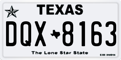 TX license plate DQX8163