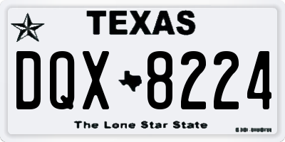TX license plate DQX8224