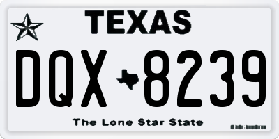 TX license plate DQX8239