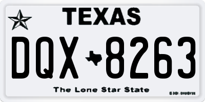 TX license plate DQX8263