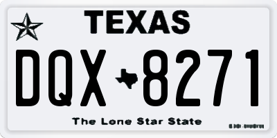 TX license plate DQX8271