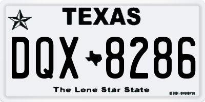 TX license plate DQX8286