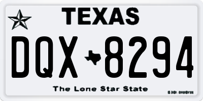 TX license plate DQX8294