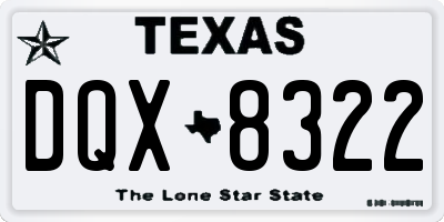 TX license plate DQX8322