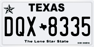 TX license plate DQX8335