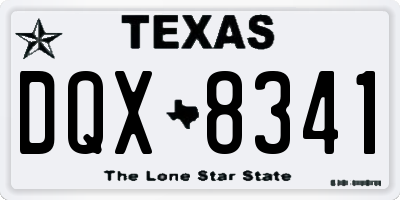 TX license plate DQX8341