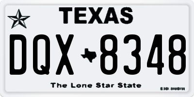 TX license plate DQX8348