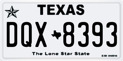 TX license plate DQX8393