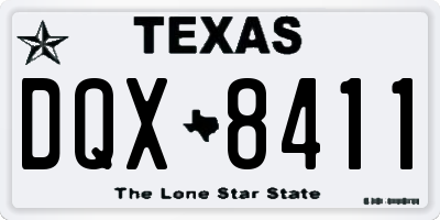 TX license plate DQX8411