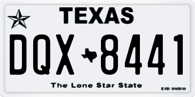 TX license plate DQX8441