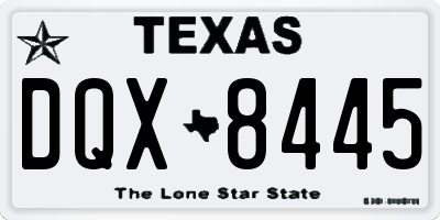 TX license plate DQX8445
