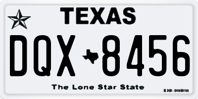 TX license plate DQX8456