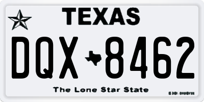 TX license plate DQX8462