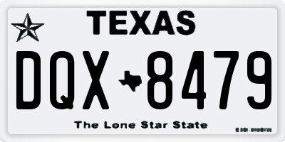 TX license plate DQX8479