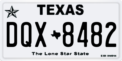 TX license plate DQX8482
