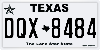 TX license plate DQX8484