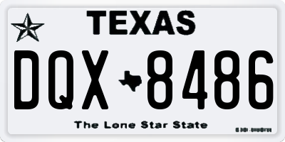 TX license plate DQX8486