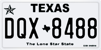 TX license plate DQX8488