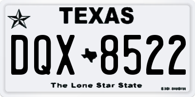 TX license plate DQX8522