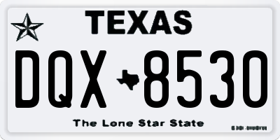 TX license plate DQX8530