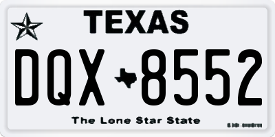 TX license plate DQX8552