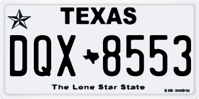 TX license plate DQX8553