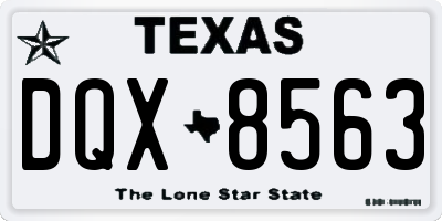 TX license plate DQX8563