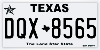 TX license plate DQX8565