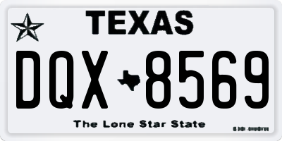 TX license plate DQX8569