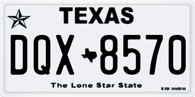 TX license plate DQX8570