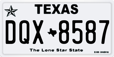 TX license plate DQX8587