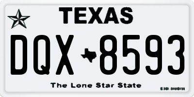 TX license plate DQX8593